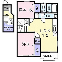 グリーンティエラB 2LDKの間取図画像