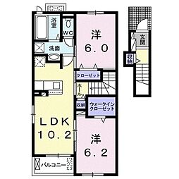 ウィステリアハーモニー 2LDKの間取図画像