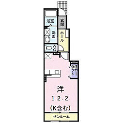 ヴィラ・シュノンソー ワンルームの間取図画像