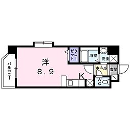 エレガント松元 3階ワンルームの間取り