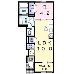 フェリシア 1LDKの間取図画像