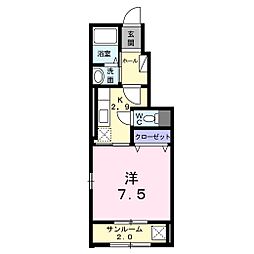 HomeTreeC 1Kの間取図画像