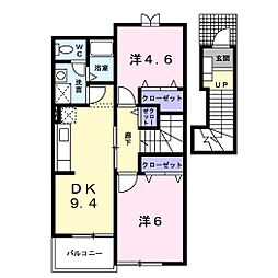 アンソレイエ 2DKの間取図画像