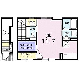 ピークリザイア ワンルームの間取図画像