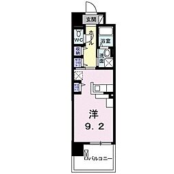 クレアトゥール ワンルームの間取図画像