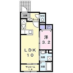 ビーイングモア 1LDKの間取図画像