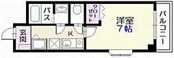C3P3千歳 1Kの間取図画像
