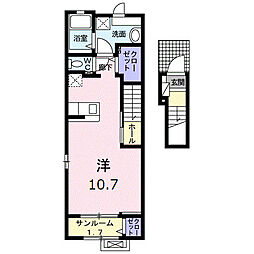 泉樹・若の宮 ワンルームの間取図画像