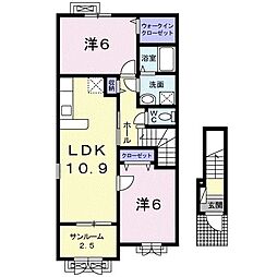 コウリッチ 2LDKの間取図画像