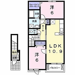 マリアージュ2A 2LDKの間取図画像