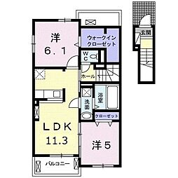 アルバカーサ 2LDKの間取図画像