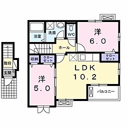 コルティーレ 2LDKの間取図画像