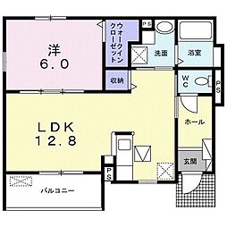 ハーベスト下上3 1LDKの間取図画像