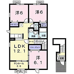 ヴィラ・クレール 3LDKの間取図画像