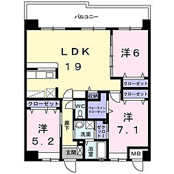 レイクレスト 3LDKの間取図画像