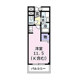 コートレジデンス 1階1Kの間取り