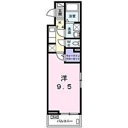 ガーデンハウスK2 1Kの間取図画像