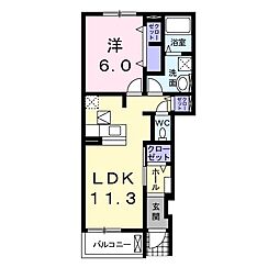 ラ・ルミエール1 1LDKの間取図画像