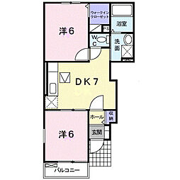 グリーンパル2A館 2DKの間取図画像