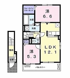 バグース白金 2LDKの間取図画像