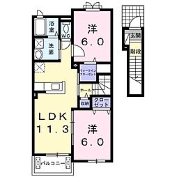 ハーバーS 2LDKの間取図画像