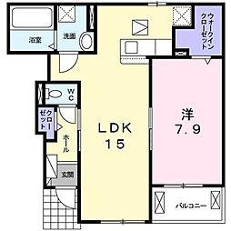 メゾンアルモニー 1LDKの間取図画像