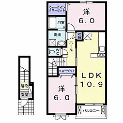 リアン長生A 2LDKの間取図画像