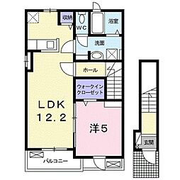 カーサアリエッタC 1LDKの間取図画像
