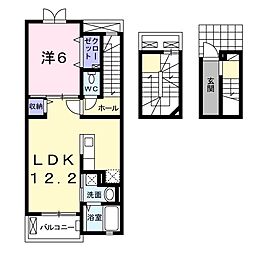 ガーデンヴィラA棟 1LDKの間取図画像