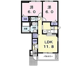 ソレアード・パレス 2LDKの間取図画像