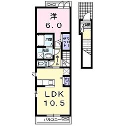 シャン・ド・フルール6 1LDKの間取図画像