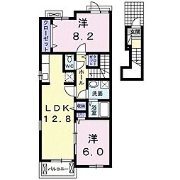 カルムメゾン明治 2LDKの間取図画像