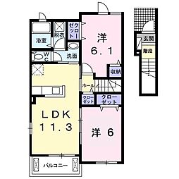 エスポワール 2LDKの間取図画像