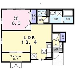 エスペランサ 1LDKの間取図画像
