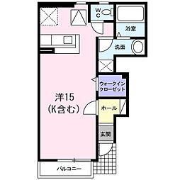イグレック藤の森 1階ワンルームの間取り