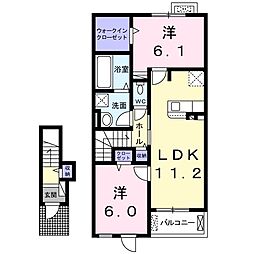 ソッフィオーネ2 2LDKの間取図画像