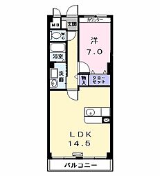 レジデンス佳世 1LDKの間取図画像