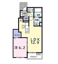 グランツブリーゼB 1LDKの間取図画像