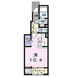 プレミアム22番館 ワンルームの間取図画像