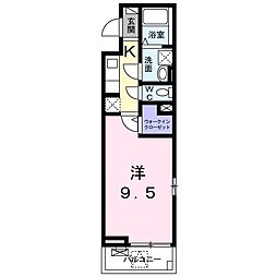 カーサグランデ 1Kの間取図画像