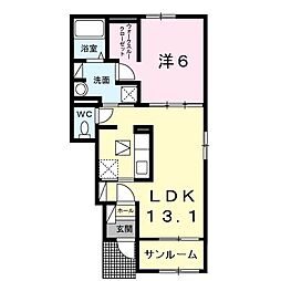 サルヴァトーレエイト 1LDKの間取図画像