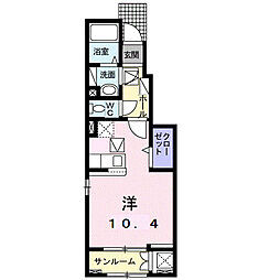 クレアシオン ワンルームの間取図画像