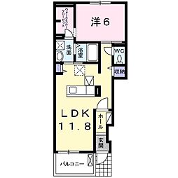 グラシオッソN 1LDKの間取図画像