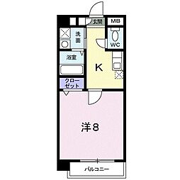 天然館ビル4 1Kの間取図画像