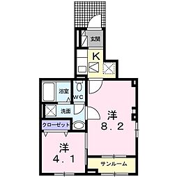 メゾン・ド・シエル 2Kの間取図画像