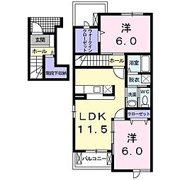 シャインテラス2 2LDKの間取図画像