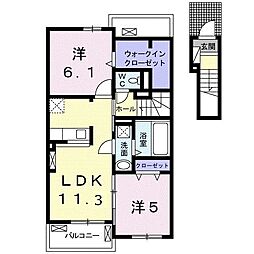 カーサビアンカ 2LDKの間取図画像