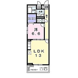 レジデンスルクセ 1LDKの間取図画像