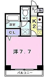 マイルストーン立町 1Kの間取図画像