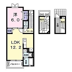 プラシード3 1LDKの間取図画像